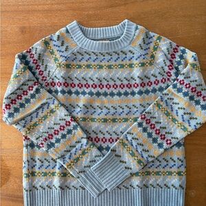 Toad&Co Women’s Crewneck Sweater - Blue, Red, Yellow Pattern